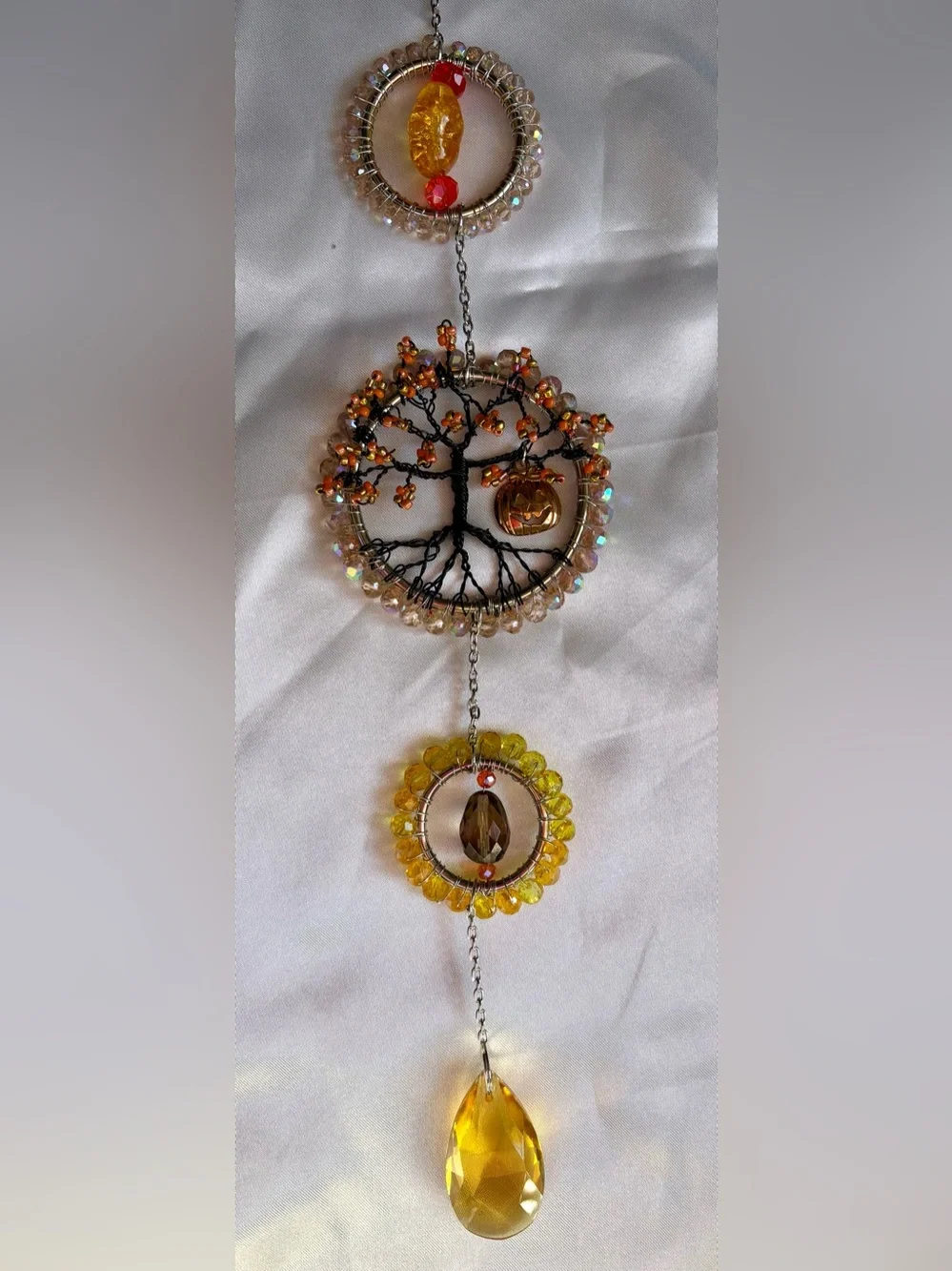 Halloween Tree of Life Crystal Suncatcher